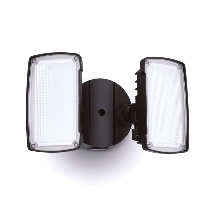 Lutec 7635434330 CHIMERA 21W IP54 LED Twin Head Floodlight 5000K - Black
