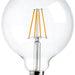 Saxby 76802 E27 LED filament globe dimmable 125mm 7W Clear glass & bright nickel plate 7W LED E27 Warm White - westbasedirect.com