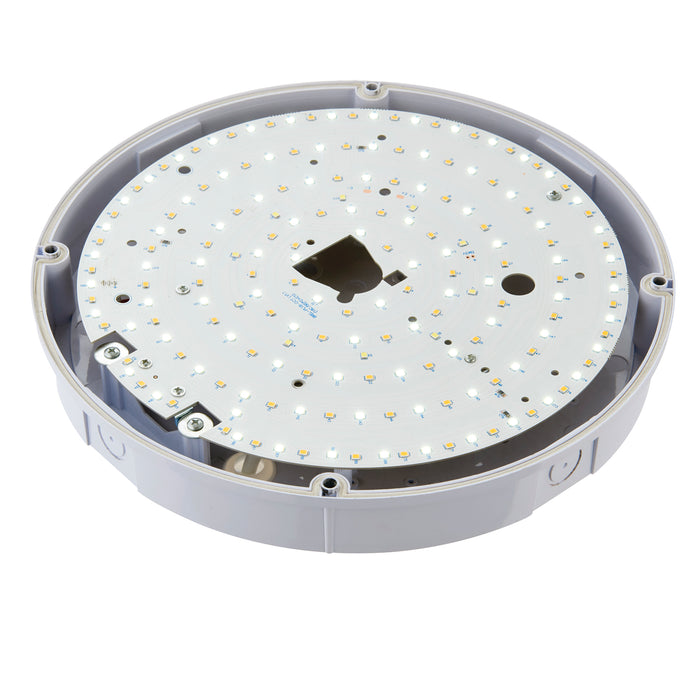 Saxby 77897 Forca CCT IP65 18W Gloss white & opal pc 18W LED module (SMD 2835) CCT - westbasedirect.com