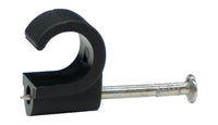 Tower 77CB06P 6-7mm Round Cable Clip Black (Pack of 100)