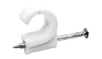Tower 77CW25P 25-28mm Round Cable Clip White (Pack of 50)