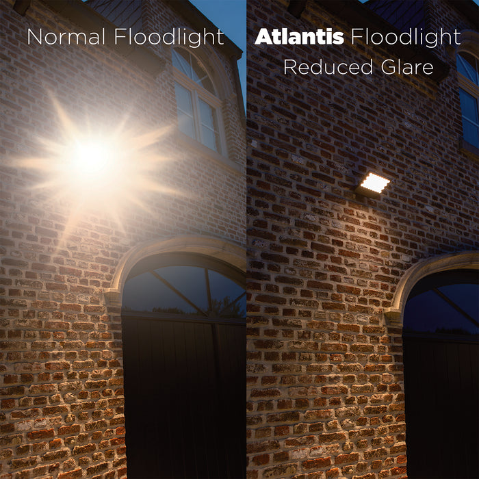 Lutec 7801602118 ATLANTIS 14W IP54 LED Anti Glare Floodlight with PIR 4000K - Dark Grey