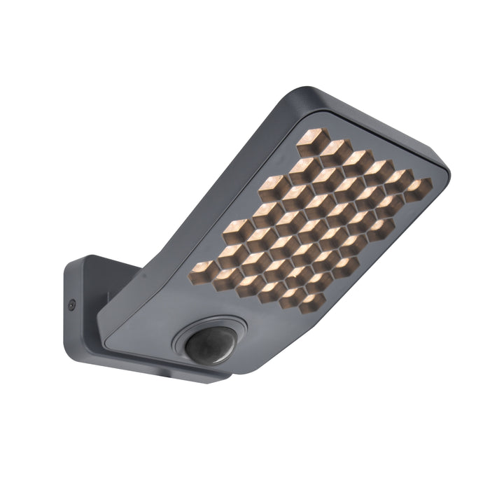 Lutec 7801607118 ATLANTIS 14W IP54 LED Anti Glare Floodlight with PIR 3000K - Dark Grey