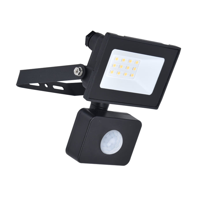 Lutec 7801705012 HALO 10W IP44 LED Floodlight with PIR 4000K - Black