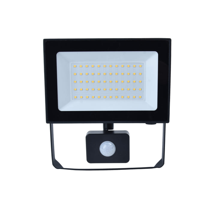 Lutec 7801708012 HALO 50W IP44 LED Floodlight with PIR 4000K - Black
