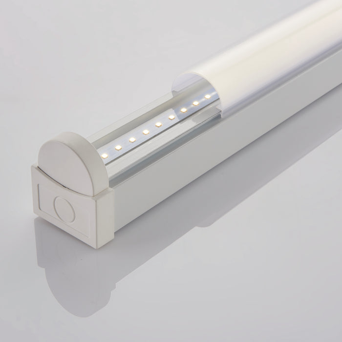 Saxby 78555 Rular 5ft standard 41W Opal pc & gloss white paint 41W LED module (SMD 2835) Cool White - westbasedirect.com