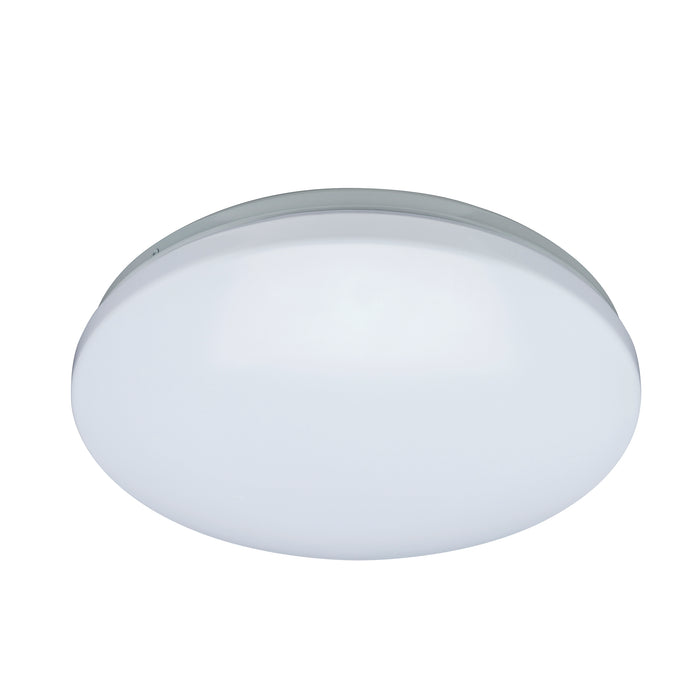 Saxby 78585 Broco flush IP44 16W Gloss white paint & frosted pmma 16W LED module (SMD 2835) Warm White - westbasedirect.com