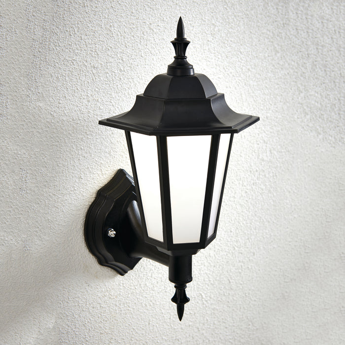 Saxby 78617 Evesham CCT 7W IP44 LED Wall Lantern 3000K/4000K/6000K - Matt Black
