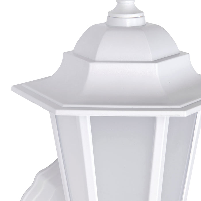 Saxby 78618 Evesham 7W IP44 LED Wall Lantern 4000K - Matt White