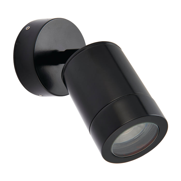 Saxby 78667 Odyssey spot wall IP65 7W Satin black paint & clear glass 7W LED GU10 (Required) - westbasedirect.com