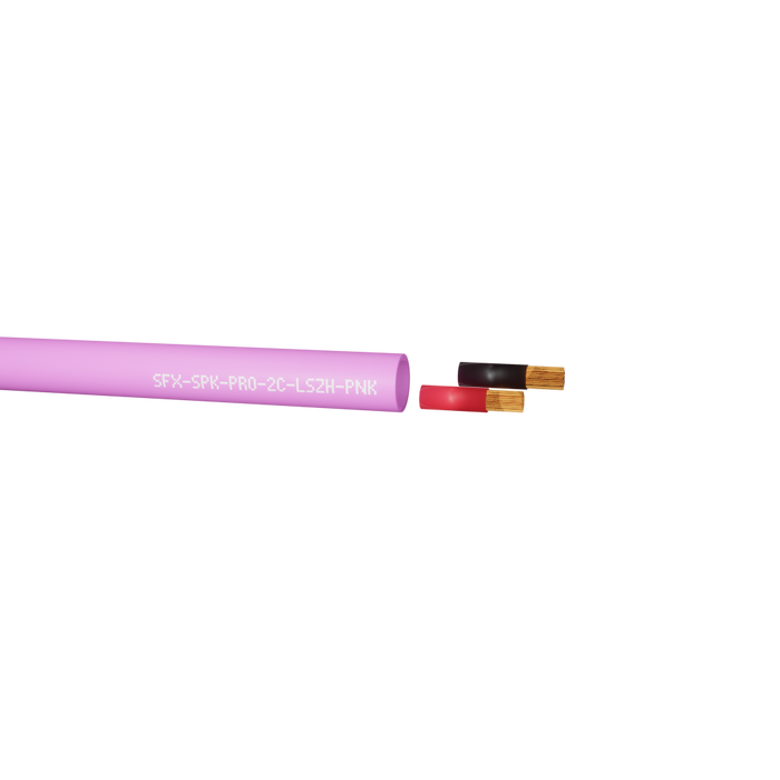 Speaker Cable 2 Core BC 30x0.25mm 16AWG Pink LSZH - 100m