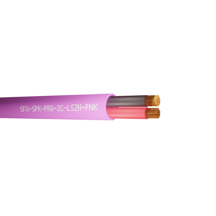 Speaker Cable 2 Core BC 30x0.25mm 16AWG Pink LSZH - 100m