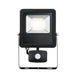 Saxby 78967 Surge PIR IP44 30W Matt black paint & clear glass 30W LED module (SMD 2835) Cool White - westbasedirect.com
