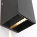 Saxby 79196 Glover CCT 2lt wall IP44 5.5W Matt black paint & clear glass 2 x 5.5W LED module (SMD 2835  CCT) CCT - westbasedirect.com