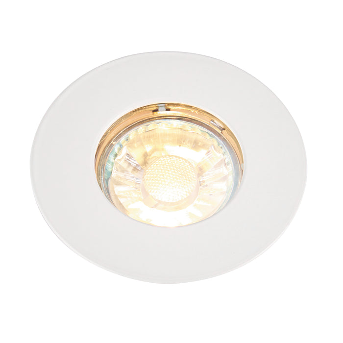 Saxby 79978 Speculo round IP65 7W Matt white paint & clear glass 7W LED E27 (Required) - westbasedirect.com