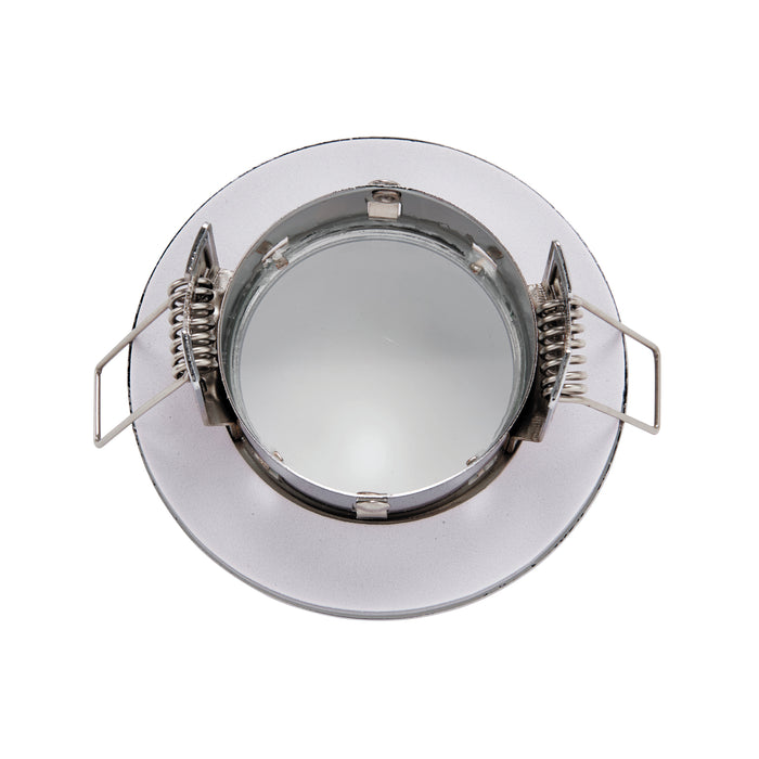 Saxby 79979 Speculo round IP65 50W Brushed chrome effect plate & clear glass 50W GU10 reflector (Required) - westbasedirect.com