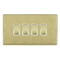Hamilton 7G21R24PB-W Hartland G2 Screwless 4G 10AX 2 Way Plate Switch - Polished Brass, White Insert