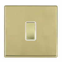 Hamilton 7G21R31PB-W Hartland G2 Screwless 1G 10AX Intermediate Plate Switch - Polished Brass, White Insert