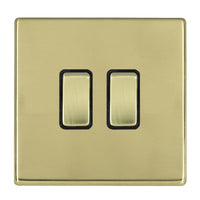 Hamilton 7G21R32PB-B Hartland G2 Screwless 2G 10AX Intermediate Plate Switch - Polished Brass, Black Insert