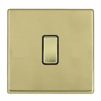 Hamilton 7G21RRTPB-B Hartland G2 Screwless 10AX Push To Make/Push to Break Retractive Plate Switch - Polished Brass, Black Insert