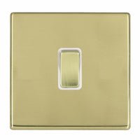 Hamilton 7G21RRTPB-W Hartland G2 Screwless 10AX Push To Make/Push to Break Retractive Plate Switch - Polished Brass, White Insert