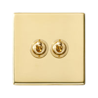 Hamilton 7G21T22 Hartland G2 Screwless 2G 20AX 2 Way Toggle Switch - Polished Brass