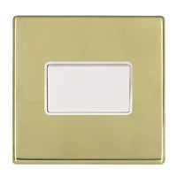 Hamilton 7G21TPWH-W Hartland G2 Screwless 10A Triple Pole Fan Isolator Plate Switch - Polished Brass, White Insert