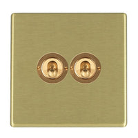 Hamilton 7G22T22 Hartland G2 Screwless 2G 20AX 2 Way Toggle Switch - Satin Brass