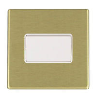 Hamilton 7G22TPWH-W Hartland G2 Screwless 10A Triple Pole Fan Isolator Plate Switch - Satin Brass, White Insert