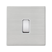 Hamilton 7G24R21SS-W Hartland G2 Screwless 1G 10AX 2 Way Plate Switch - Satin Stainless, White Insert