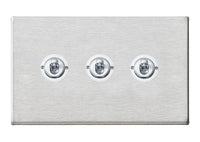 Hamilton 7G24T23 Hartland G2 Screwless 3G 20AX 2 Way Toggle Switch - Satin Stainless