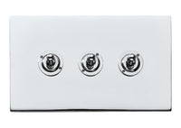 Hamilton 7G27T23 Hartland G2 Screwless 3G 20AX 2 Way Toggle Switch - Bright Chrome