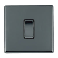 Hamilton 7G28R21BK-B Hartland G2 Screwless 1G 10AX 2 Way Plate Switch - Black Nickel, Black Insert