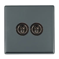 Hamilton 7G28T22 Hartland G2 Screwless 2G 20AX 2 Way Toggle Switch - Black Nickel