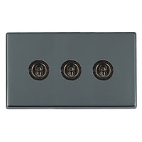 Hamilton 7G28T23 Hartland G2 Screwless 3G 20AX 2 Way Toggle Switch - Black Nickel