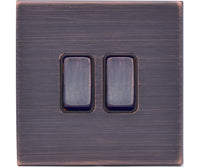 Hamilton 7G2EBR22EB-B Hartland G2 Screwless 2G 10AX 2 Way Plate Switch - Etrium Bronze, Black Insert