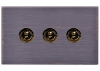 Hamilton 7G2EBT23 Hartland G2 Screwless 3G 20AX 2 Way Toggle Switch - Etrium Bronze