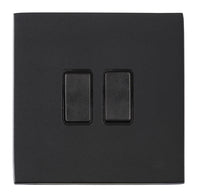 Hamilton 7G2MBR32BL-B Hartland G2 Screwless 2G 10AX Intermediate Plate Switch - Matt Black, Black Insert