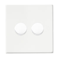 Hamilton 7G2MW2XLEDITB100 Hartland G2 Screwless 2G 100W 2 Way LED Push On/Off Rotary Dimmer Switch - Matt White