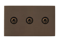 Hamilton 7G2RBT23 Hartland G2 Screwless 3G 20AX 2 Way Toggle Switch - Richmond Bronze