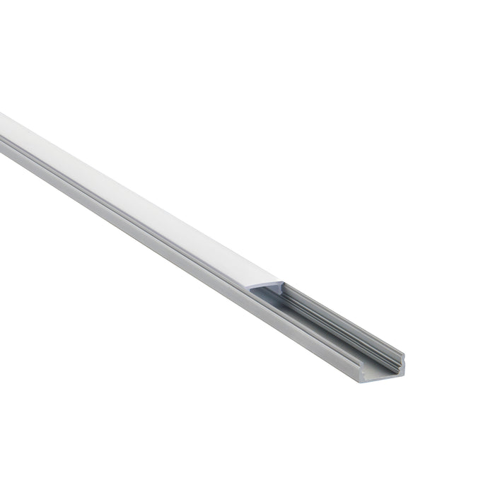 Saxby 80497 RigelSLIM Surface 2m Aluminium Profile/Extrusion Silver Silver anodised & opal pc - westbasedirect.com