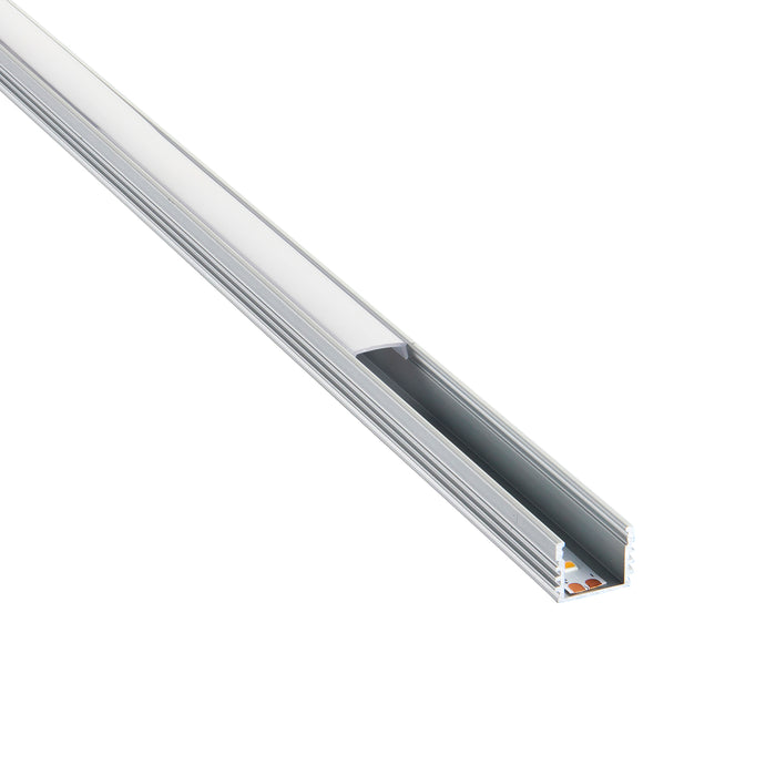 Saxby 80498 Rigel Surface 2m Aluminium Profile/Extrusion Silver Silver anodised & opal pc - westbasedirect.com