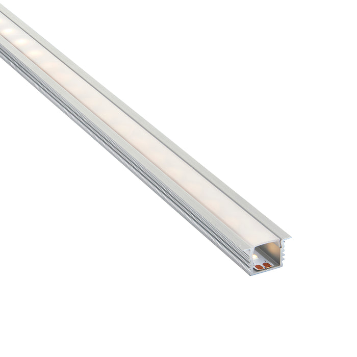 Saxby 80499 Rigel Recessed 2m Aluminium Profile/Extrusion Silver Silver anodised & opal pc - westbasedirect.com