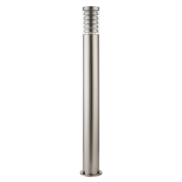 Saxby 81012 Tango bollard 1M IP44 8W Brushed stainless steel & clear pc 8W LED E27 Cool White (Required) - westbasedirect.com