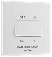 BG 815 White Round Edge Fan Isolator Switch TP 10A