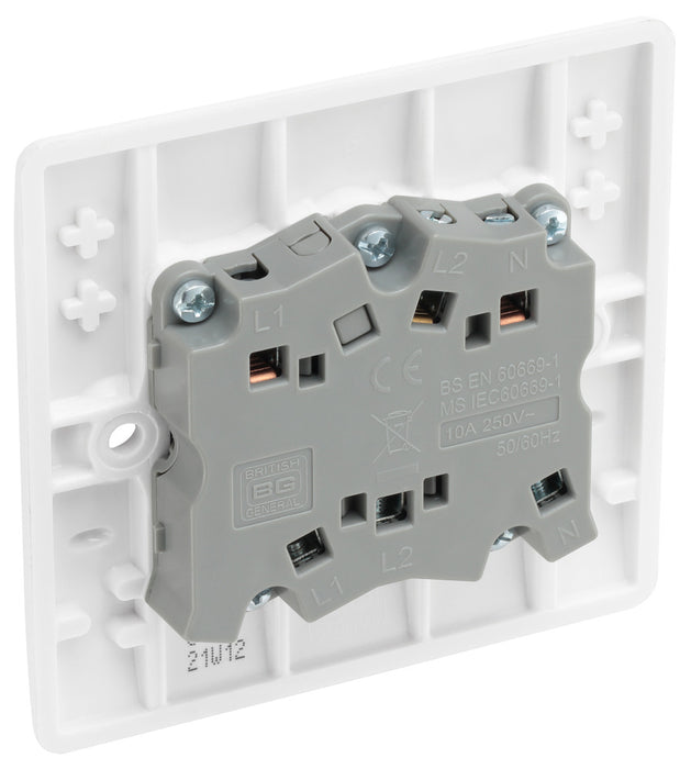 BG 815 White Round Edge Fan Isolator Switch TP 10A - westbasedirect.com