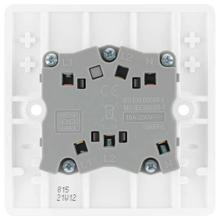 BG 815 White Round Edge Fan Isolator Switch TP 10A - westbasedirect.com