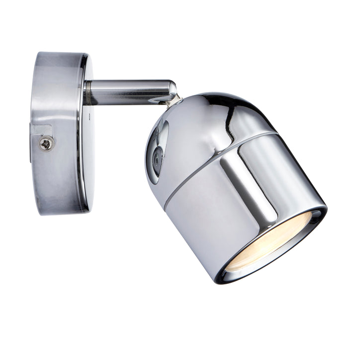 Saxby 81569 Knight IP44 GU10 Single Spotlight - Chrome (Lamp Not Included)