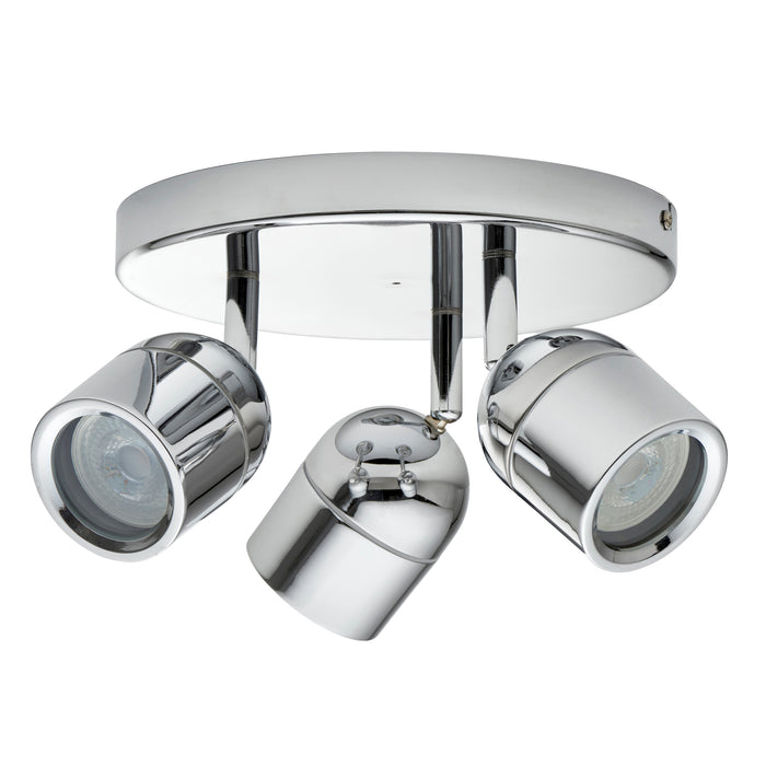 Saxby 81571 Knight IP44 GU10 Triple Spotlight - Chrome (Lamp Not Included)