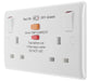 BG 822RCD White Round Edge RCD Protection Double Switch 13A - westbasedirect.com